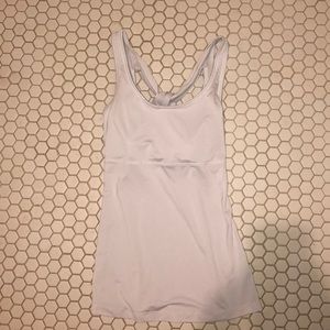 White workout top with Cross back